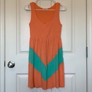 Fascination Peach and Teal Dress